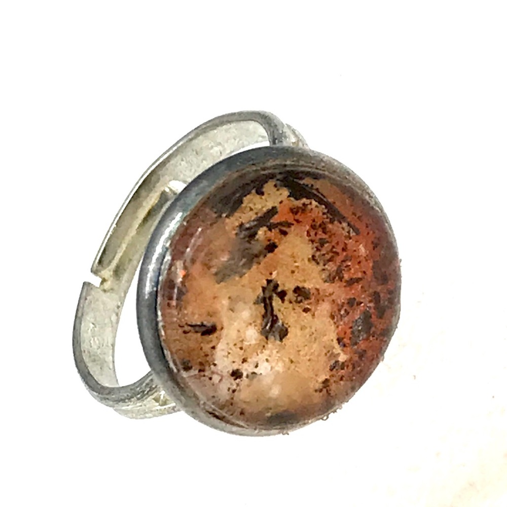 Handmade 14mm hand painted dome ring adjustable NSR
